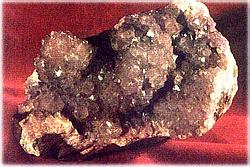 Друза кварца с бледнофиолетовой 
      окраской «головок» кристаллов (Терский берег)